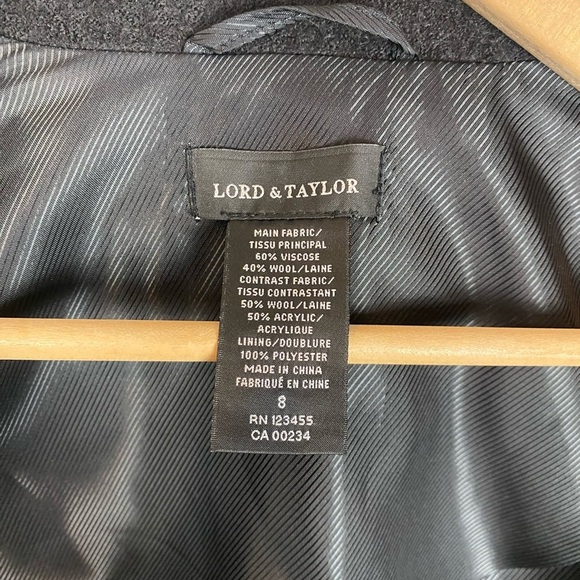 Lord & Taylor‎ Black Wool Blend Contrast Black Blazer Size 8 (runs small) - Picture 13 of 14